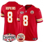 Men's Kansas City Chiefs #8 DeAndre Hopkins Red F.U.S.E. 2024 AFC West Division Champions Vapor Limited Stitched Football Jersey