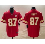Men's Kansas City Chiefs #87 Taylor Swift Red Vapor Untouchable Limited Football Stitched Jersey