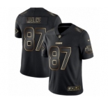 Men's Kansas City Chiefs #87 Travis Kelce Black 2019 Vapor Limited Golden Edition Jersey
