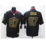 Men's Kansas City Chiefs #87 Travis Kelce Black Gold Nike Limited Jersey