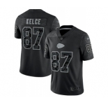 Men's Kansas City Chiefs #87 Travis Kelce Black Reflective Limited Stitched Jersey