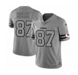 Men's Kansas City Chiefs #87 Travis Kelce Limited Gray Team Logo Gridiron Football Jersey