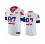 Men's Kansas City Chiefs #87 Travis Kelce Limited White Independence Day Football Jersey