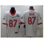 Men's Kansas City Chiefs #87 Travis Kelce Nike White 2022 AFC Pro Bowl Limited Jersey