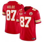 Men’s Kansas City Chiefs #87 Travis Kelce Red 2024 F.U.S.E. With NKH Patch And 4-star C Patch Vapor Untouchable Limited Football Stitched Jersey