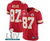Men's Kansas City Chiefs #87 Travis Kelce Red Team Color Vapor Untouchable Limited Player Super Bowl LIV Bound Football Jersey