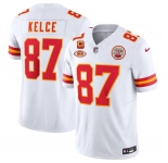 Men’s Kansas City Chiefs #87 Travis Kelce White 2024 F.U.S.E. With NKH Patch And 4-star C Patch Vapor Untouchable Limited Football Stitched Jersey