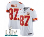 Men's Kansas City Chiefs #87 Travis Kelce White Vapor Untouchable Limited Player Super Bowl LIV Bound Football Jersey