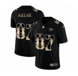 Men's Kansas City Chiefs #87 Travis Kelce statue of liberty black jersey