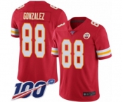 Men's Kansas City Chiefs #88 Tony Gonzalez Red Team Color Vapor Untouchable Limited Player 100th Season Football Jersey