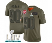 Men's Kansas City Chiefs #90 Emmanuel Ogbah Limited Olive 2019 Salute to Service Super Bowl LIV Bound Football Jersey