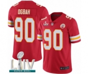 Men's Kansas City Chiefs #90 Emmanuel Ogbah Red Team Color Vapor Untouchable Limited Player Super Bowl LIV Bound Football Jersey