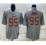 Men's Kansas City Chiefs #95 Chris Jones Gray Atmosphere Fashion Stitched Jersey