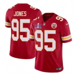 Men’s Kansas City Chiefs #95 Chris Jones Red 2024 F.U.S.E. Super Bowl LVIII Patch Vapor Untouchable Limited Football Stitched Jersey