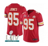 Men's Kansas City Chiefs #95 Chris Jones Red Team Color Vapor Untouchable Limited Player Super Bowl LIV Bound Football Jersey