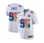 Men's Kansas City Chiefs #95 Chris Jones White Multi-Color 2020 Football Crucial Catch Limited Football Jersey