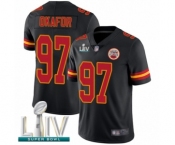 Men's Kansas City Chiefs #97 Alex Okafor Limited Black Rush Vapor Untouchable Super Bowl LIV Bound Football Jersey