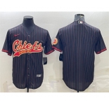Men's Kansas City Chiefs Blank Black With Patch Cool Base Stitched Baseball Jersey