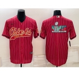 Men's Kansas City Chiefs Blank Red With Super Bowl LVII Big Logo Cool Base Stitched Baseball Jersey