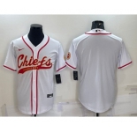 Men's Kansas City Chiefs Blank White With Patch Cool Base Stitched Baseball Jersey