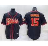 Men's Kansas City Chiefs Patrick Mahomes Black Stitched Cool Base Nike Baseball Jersey