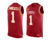Men's Nike Kansas City Chiefs #1 Leon Sandcastle Limited Red Player Name & Number Tank Top NFL Jersey
