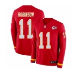 Men's Nike Kansas City Chiefs #11 Demarcus Robinson Limited Red Therma Long Sleeve NFL Jersey
