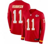 Men's Nike Kansas City Chiefs #11 Demarcus Robinson Limited Red Therma Long Sleeve NFL Jersey