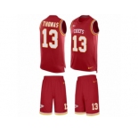 Men's Nike Kansas City Chiefs #13 De'Anthony Thomas Limited Red Tank Top Suit NFL Jersey