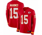 Men's Nike Kansas City Chiefs #15 Patrick Mahomes II Limited Red Therma Long Sleeve NFL Jersey