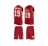 Men's Nike Kansas City Chiefs #19 Joe Montana Limited Red Tank Top Suit NFL Jersey