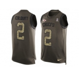 Men's Nike Kansas City Chiefs #2 Dustin Colquitt Limited Green Salute to Service Tank Top NFL Jersey