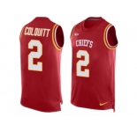 Men's Nike Kansas City Chiefs #2 Dustin Colquitt Limited Red Player Name & Number Tank Top NFL Jersey