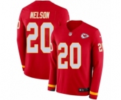 Men's Nike Kansas City Chiefs #20 Steven Nelson Limited Red Therma Long Sleeve NFL Jersey