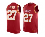Men's Nike Kansas City Chiefs #27 Kenneth Acker Limited Red Player Name & Number Tank Top NFL Jersey