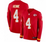 Men's Nike Kansas City Chiefs #4 Chad Henne Limited Red Therma Long Sleeve NFL Jersey
