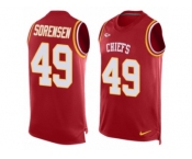 Men's Nike Kansas City Chiefs #49 Daniel Sorensen Limited Red Player Name & Number Tank Top NFL Jersey