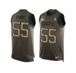 Men's Nike Kansas City Chiefs #55 Dee Ford Limited Green Salute to Service Tank Top NFL Jersey