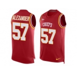 Men's Nike Kansas City Chiefs #57 D.J. Alexander Limited Red Player Name & Number Tank Top NFL Jersey