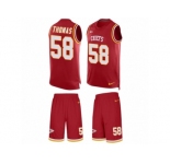 Men's Nike Kansas City Chiefs #58 Derrick Thomas Limited Red Tank Top Suit NFL Jersey
