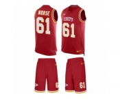 Men's Nike Kansas City Chiefs #61 Mitch Morse Limited Red Tank Top Suit NFL Jersey