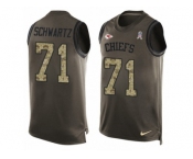 Men's Nike Kansas City Chiefs #71 Mitchell Schwartz Limited Green Salute to Service Tank Top NFL Jersey