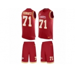 Men's Nike Kansas City Chiefs #71 Mitchell Schwartz Limited Red Tank Top Suit NFL Jersey