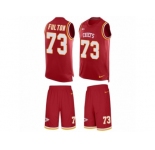Men's Nike Kansas City Chiefs #73 Zach Fulton Limited Red Tank Top Suit NFL Jersey