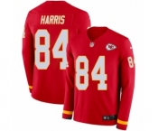Men's Nike Kansas City Chiefs #84 Demetrius Harris Limited Red Therma Long Sleeve NFL Jersey