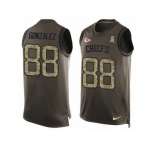 Men's Nike Kansas City Chiefs #88 Tony Gonzalez Limited Green Salute to Service Tank Top NFL Jersey