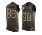 Men's Nike Kansas City Chiefs #88 Tony Gonzalez Limited Green Salute to Service Tank Top NFL Jersey