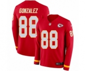 Men's Nike Kansas City Chiefs #88 Tony Gonzalez Limited Red Therma Long Sleeve NFL Jersey