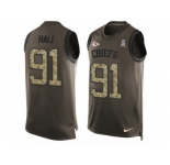 Men's Nike Kansas City Chiefs #91 Tamba Hali Limited Green Salute to Service Tank Top NFL Jersey