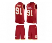 Men's Nike Kansas City Chiefs #91 Tamba Hali Limited Red Tank Top Suit NFL Jersey